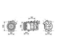 AVA COOLING SYSTEMS RTAK492 Compresseur de clim