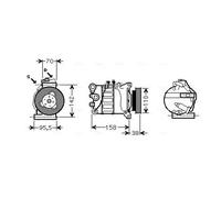 Compresseur de climatisation R 134a PAG 46 VOAK143 AVA QUALITY COOLING