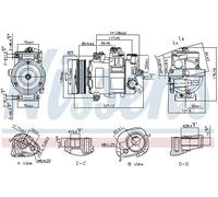 Compresseur de climatisation R 134a PAG 46 YF 890757 NISSENS pour AUDI PORSCHE