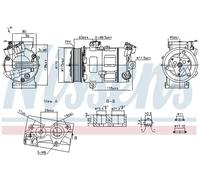 Compresseur de climatisation R 134a PAG 46 YF 890947 NISSENS pour RENAULT NISSAN