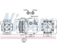 Compresseur de climatisation R 134a PAG 56 89551 NISSENS pour FORD MAZDA