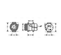 Compresseur de climatisation R 134a PAG 56 VOAK054 AVA QUALITY COOLING