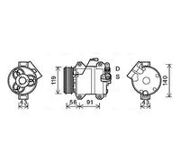 Compresseur de climatisation R 134a SZAK121 AVA QUALITY COOLING pour SUZUKI