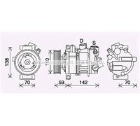 Compresseur de climatisation R 134a VNAK401 AVA QUALITY COOLING pour VW SEAT