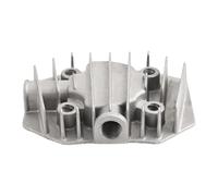 Compresseur de trou en aluminium 48 x 62 mm avec couvercle résistant au refroidissement - Tête pneumatique pour montage d'outils à pression - Gris métallique avec cylindre d'air espacé de chaleur