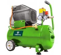 Compresseur d'huile VERTO 24l, 230V 50Hz, 1,5 kW, pression maximale 8 bar, prélèvement d'air 206 l min-¹, vitesse de rotation du moteur 2850 min-¹, raccord rapide, 1 piston, carton
