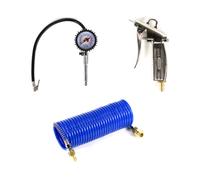 Compresseur Metabo Basic 160-6 W OF 900 W 8 bar + tuyau spiralé Prebena + soufflette + gonfleur de pneu