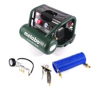 Compresseur Metabo Power 180-5 W OF 8 bar 1,1 kW + tuyau spiralé 7,5 m + soufflette + gonfleur de pneu