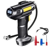 Compresseur Pneus Voiture Numérique Portable,2000 mAh,batterie rechargeable USB,150 psi,Avec LED et buses pour voitures,gonfleur