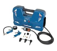 Compresseur portatif Scheppach AIR CASE - 2L- 1100 W - 8 bars ( Livré avec 12 accessoires une soufflette une poignée de gonflage)