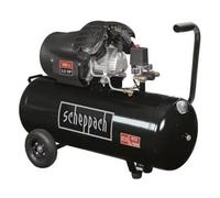 SCHEPPACH - Compresseur horizontal bi-cylindre lubrifié 100L 10 bar 3CV, 2 manometres et 2 raccords rapides - HC110DC Black E…