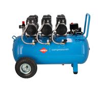 Compresseur silencieux sans huile à 6 cylindres LMO 90-380 8 bar 3 ch (3 x 1 ch) / 2,25 kW 280 l/min 90 L