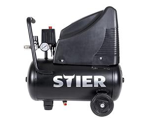 Compresseur STIER LKT 200-24-8 sans huile | 8 bar, réservoir de 24 litres, 10 kg, arrêt automatique, compresseur d'atelier, compresseur d'air sans huile