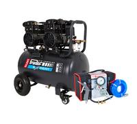 Compresseur ultra silencieux 100 litres 3 CV 8 bar + kit 6 accessoires PRODIF PROSIL3100