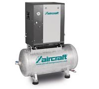 Compresseurs à vis avec cuve 200 litres débit d'air effectif 480 l/min 10 Bar 4 kW 400V Aircraft A-MICRO SE4.0-10-200