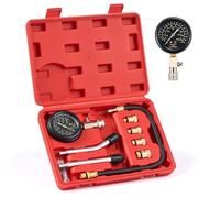 Compressiomètre Essence 8 Pièces Testeur de Compression Moteur avec Manomètre 0-20 Bar Compressiomètre Voiture Moto et Tondeuse