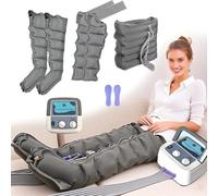 Compression d'air Jambe Masseur, 6 Cavités Bottes Pressothérapie pour Jambes, Appareil De Drainage Lymphatique Pressotherapie Jambes Et Ventre Bras, Amélioration De Douleur Relaxation