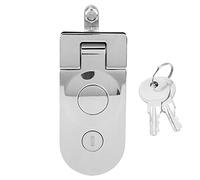 Compression Latch en Alliage de Zinc avec Serrure à 2 Clés, 1 Set Argenté - Sécurité Renforcée, Résistance à la Corrosion, Pour Camping - cars, Yachts, Coffres et Portes de Garag