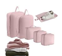 Compression Packing Cube - 6 Pieces Lightweight Traveling Storage Pouch | Travel Bags Organizer for Luggage for Men Women Girls Youth Teens Wife Clothing Shoes Pants Socks Underwear Travel