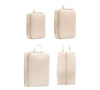 Compression Packing Cubes - Ensemble de boîtes d'emballage | Cubes d'emballage étanches Compression Voyage Essentials Organisateur de Valise Beige Organisateur de Voyage étanche pour Vêtements pendant