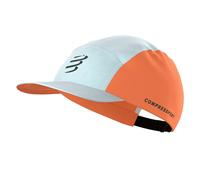 Compressport Casquette 5 Panel – légère et respirante – Unisexe Blanc/Tigerlily Taille unique