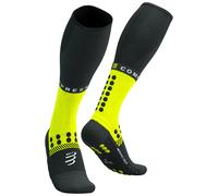 Compressport - Chaussettes de trail chaudes - Full Socks Winter Run Black/Safe Yellow en Laine - Taille 42-44 - Noir Noir 42-44
