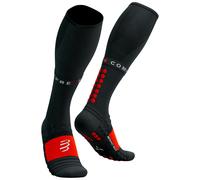 Chaussettes compressport full socks winter run noir rouge