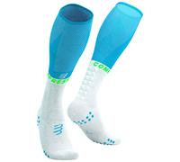 Compressport - Chaussettes légères - Full Socks Oxygen Norse Blue/Neon Green - Taille 42-44 - Bleu Bleu 42-44