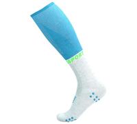 Compressport Chaussettes légères Full Socks Oxygen – Norse Blue/Neon Green – Taille 42-44