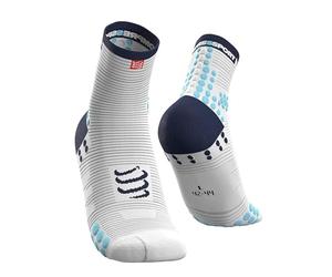 COMPRESSPORT Homme Pro Racing Socks V3.0 High Chaussette Running, Blanc/Bleu, 39-41 EU