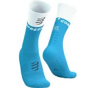COMPRESSPORT Mid Compression Socks V2.0 - Mixte - Blanc / Bleu - taille 35-38- modèle 2026