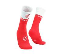 Chaussettes Compressport Mid Compression V2.0 rouge brillant blanc - T3