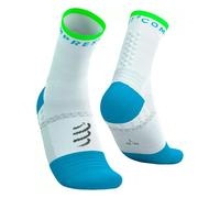 Compressport Chaussettes Pro Marathon V2.0 Unisexe T3 (EU 42-44) Blanc / Bleu Norse / Vert Néon