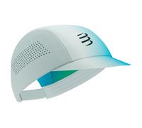 Compressport Casquette Pro Racing Cap Star – Visière articulée – White/Blue-Green – Blanc