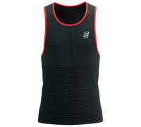 Compressport - Pro Racing Singlet - T-shirt de running - L - black / fluo red / reflective white