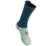 Compressport - Pro Racing Socks V4.0 Bike - Chaussettes de cyclisme - T4 - EU: 45-48 - stargazer / almost aqua / fluo red