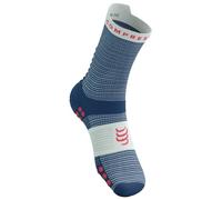 Compressport - Pro Racing Socks V4.0 Run High - Chaussettes de running - T1 - EU: 35-38 - dress blues / sugar swizzle / fluo red
