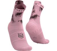 Compressport PRO RACING SOCKS V4.0 RUN HIGH - EAT MY DUST! Chaussettes T2 Rose