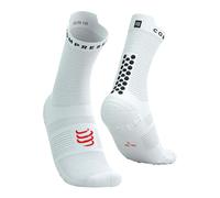 Chaussettes compressport pro racing socks v4 0 run high blanc noir rouge