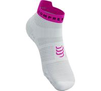 Chaussettes compressport pro racing socks v4 0 run low blanc jaune rose