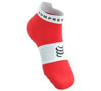 Chaussettes Compressport Pro Racing v4.0 Run Low rouge vif blanc - T2