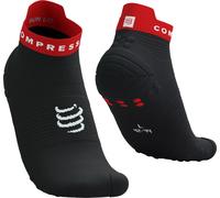 Chaussettes compressport pro racing socks v4 0 run low noir rouge