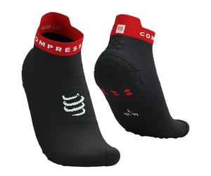 COMPRESSPORT Pro Racing Socks V4.0 Run Low - Mixte - Noir / Rouge - taille 45-48- modèle 2026