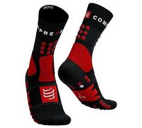 COMPRESSPORT randonnée Chaussettes de Course Unisexes pour Adulte, Noir/Rouge/Blanc (Multicolore), 39-41 Mixte