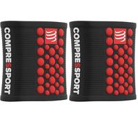 Compressport - Serre-Poignet Multisport - Sweatbands 3D.Dots - Serre-Poignet Anti-Transpiration - Propriétés Ultra-Absorbantes - Fibres à Séchage Rapide, Mixte Adulte, Noir/Rouge, Taille Unique