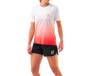 Compressport - T-shirt de trail/running - Performance SS Tshirt W Fluo Red/White pour Femme - Taille L - Rouge Rouge L