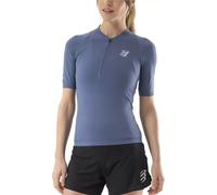 Maillot manches courtes compressport trail racing postural bleu femme
