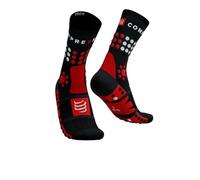 COMPRESSPORT Trekking Chaussettes de Course Unisexes pour Adulte, Noir/Rouge/Blanc (Multicolore), 45-48 Mixte
