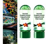 Comprimé de Purification de l'eau Aquarium Puissant, comprimés Portables de Purification de l'eau Aqua, éliminent la turbidité et clarifient l'eau d'aquarium,Agent purifiant de l'eau d'aquarium (2)