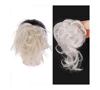 Comprimés de cheveux pour femmes 2pcs cheveux synthétiques chignon bouclés ondulés chignon avec bandes de cheveux élastiques 2 styles chignon désordonné extensions de queue de cheval postiches for fem